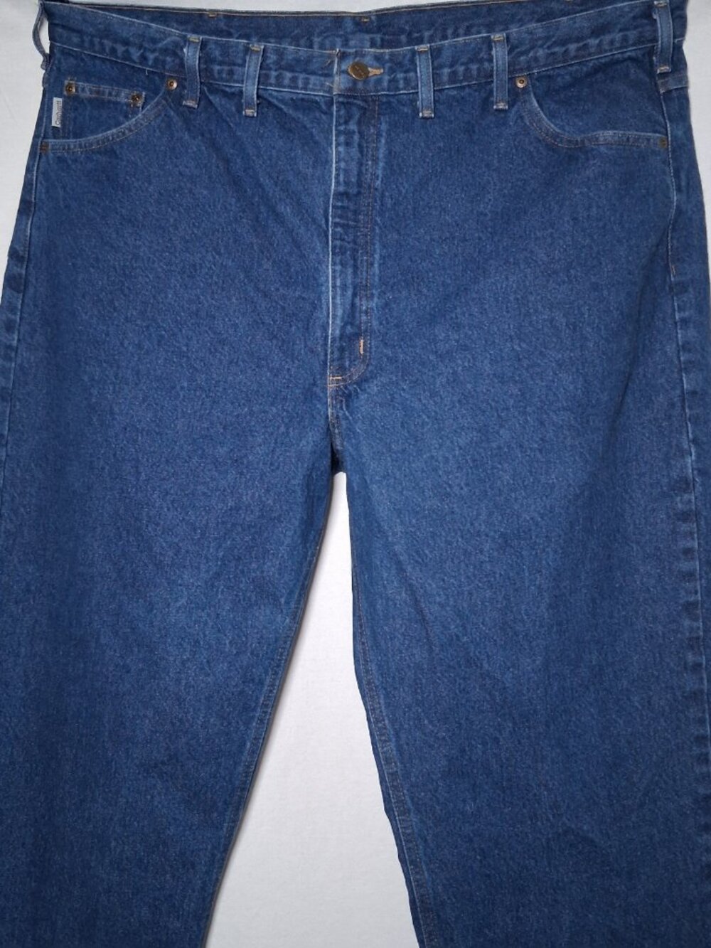 Carhartt Jeans Men 44x32 Workwear Work Pants Blue Jean Denim B17 DST - Picture 15 of 16